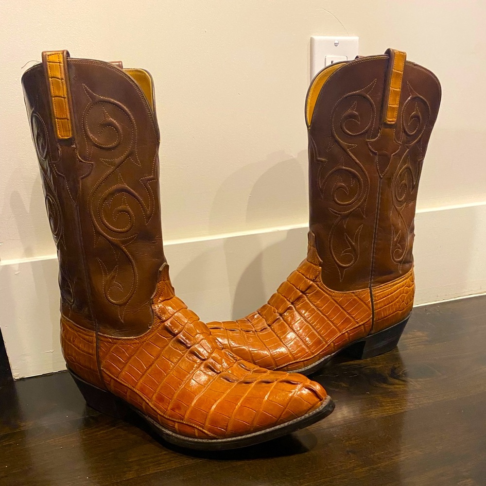 Lucchese Handmade Alligator Tail Cowboy Boots